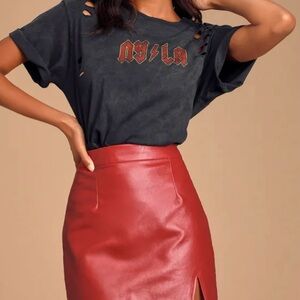 Lulu's Red Mini Skirt